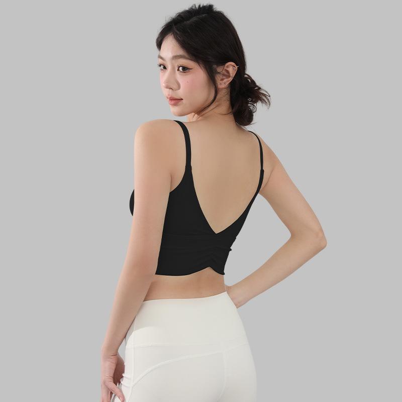 

Ударопрочный спортивный бюстгальтер с тонкими бретелями - Женский танк для йоги с фиксированной чашкой для фитнеса Extra Large