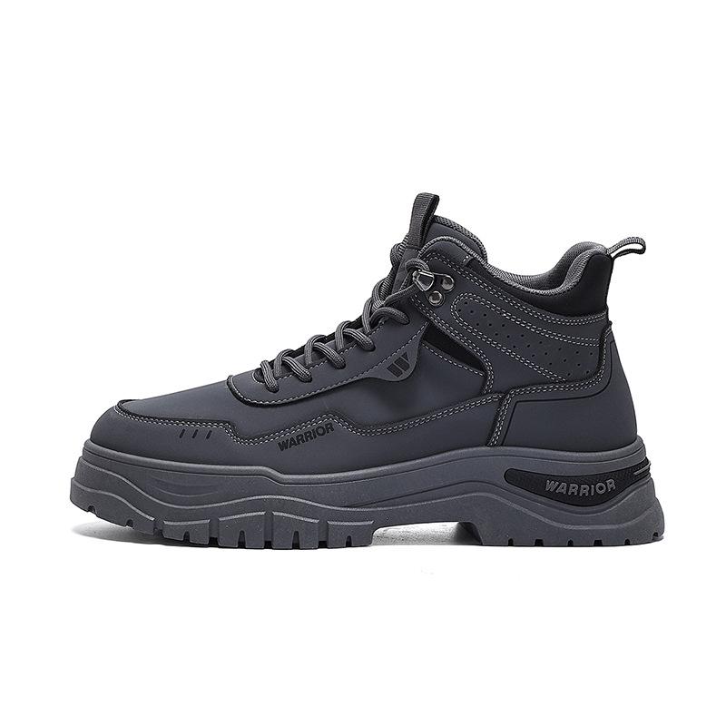 Color Matching Trendy and Cool Tooling Boots Casual High-top Martin Boots Autumn New Lace-up Men's Shoes