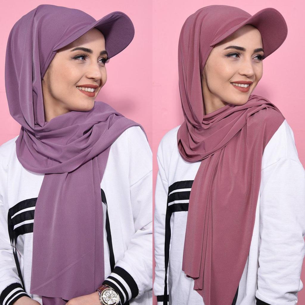 Solid Color Women's Versatile Scarf Hat - Middle East Hijab Style