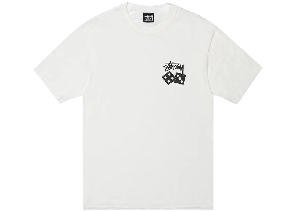 T-shirt Stussy με Ζάρια Βαφή Πιγμέντου 'Φυσικό'