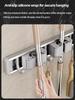 Mop and Broom Organizer Mop Holder Rack Mop Holder Wall Mounted Strong Broom Mop Holder Self With 5 Hooks Organizers Hang Broom
