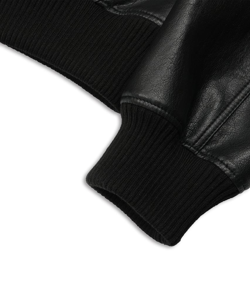 Doffjason Oversized Phantom Leather Jacket Black