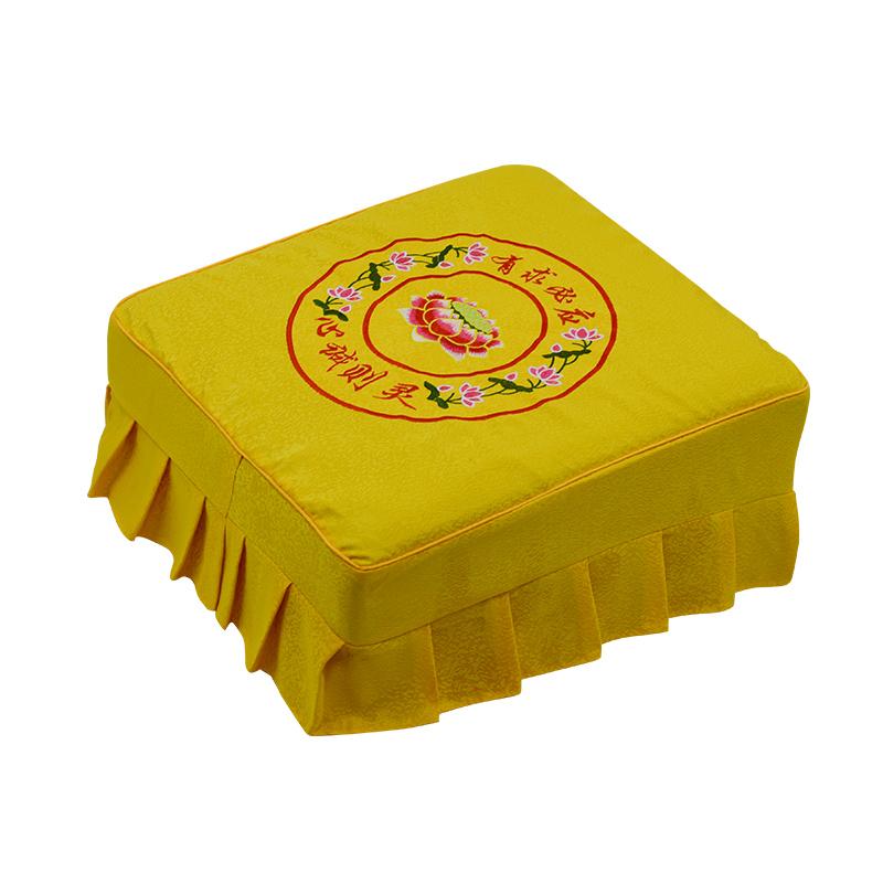 Lotus-Stickerei Anbetung Baddha Kissenbezug Satin Yoga Tischset-Abdeckung Tempel Buddhistischer Segen Gebet Futonbezug Ohne Füllung