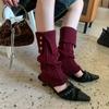 Retro Cable Knit Button Fold-Over Leg Warmers: Slim Fit Calf Socks for Fall & Winter Runway Fashion