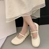 Fashion 2025 New Square Toe Shallow Mouth Lace Bow Slip Strap Soft Sole Waterproof Non-Slip Low Heel Single Shoes for Women