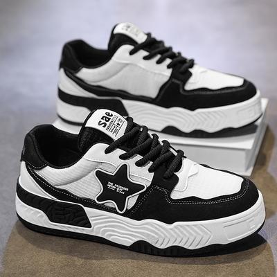 E Frühling Outdoor Mode Lässige Herrenschuhe Board Schuhe, Weiß, Schwarz, Weiß und Grün, Reiskuchen