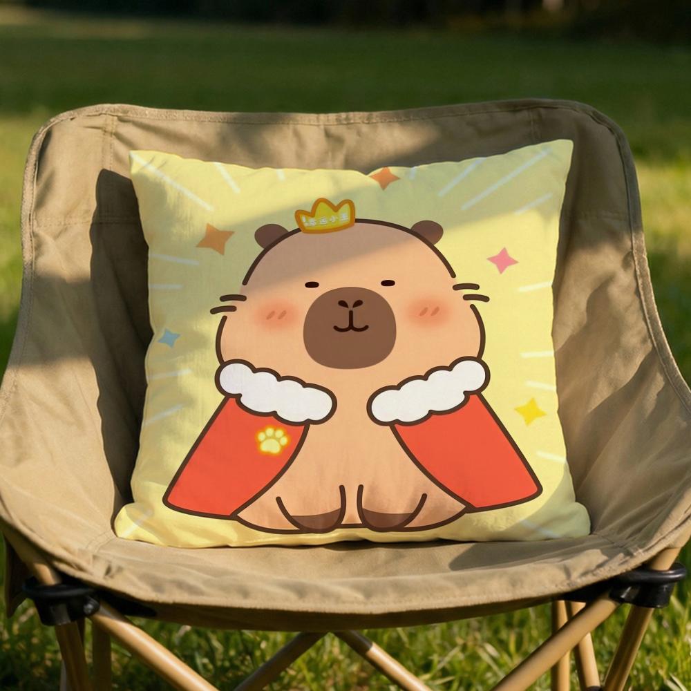 

Cute Cartoon Capybara Cushion Cover Soft Reversible Durable Pillow Cover MultiScene Use for Home Car Daily Comfort 30X30cm