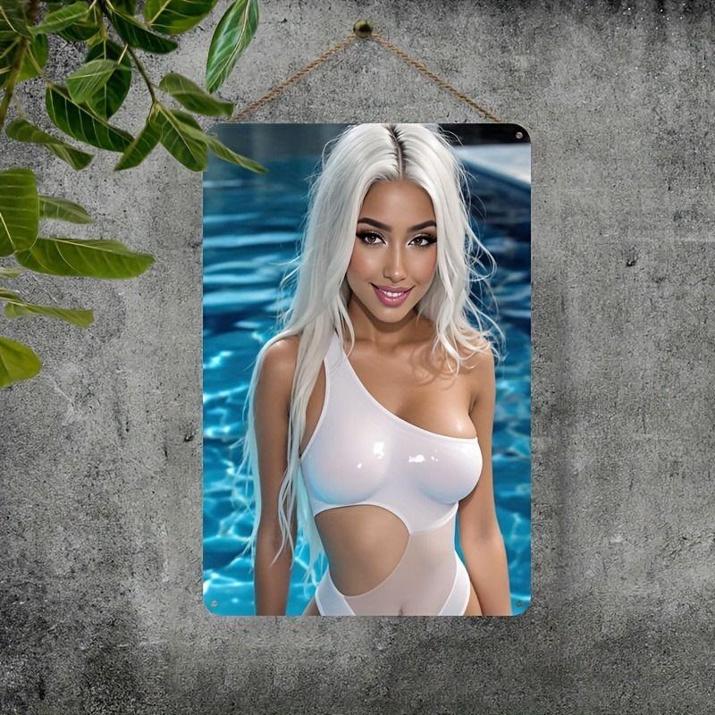 Retro Metal Tin Sign Sexy Woman Wall Art Home Decor 8x12 Inch 20x30 cm