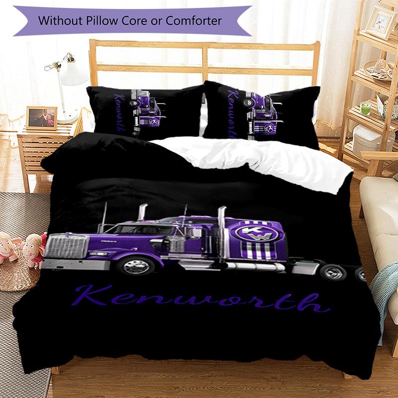 3pcs Kenworth LOGO Pattern Bedding Set Duvet Cover Set Includes Duvet Cover &pillowcases,perfect All Season Bedroom Decoration&gift