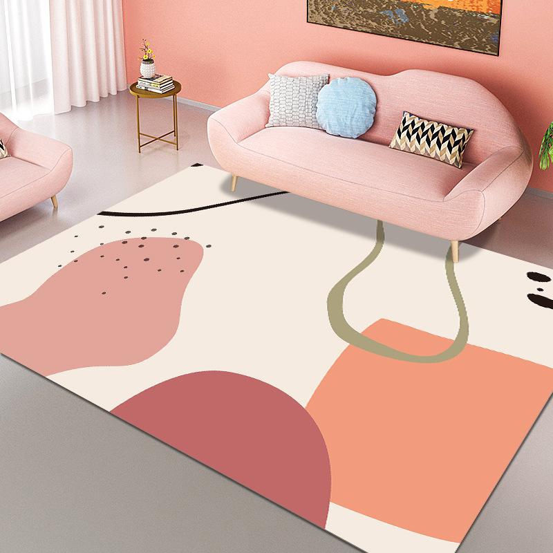 Retro Geometric Style Living Room Carpet Bedroom Bedside Carpet Modern Minimalist Luxury Floor Mat