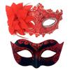 2PCS/set Flower Couple Masks Painted Design Masquerade Prop Masquerade Mask Non-Toxic Material Venice Mask Wedding Decoration