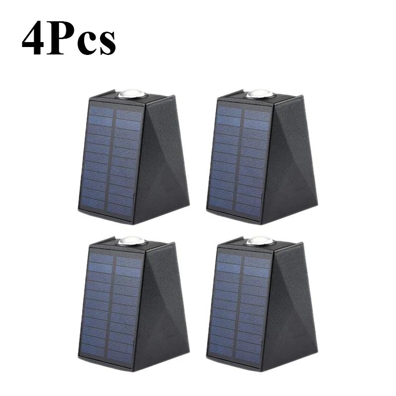 1~6Pack Solar Wall Lamp Warm Light Outdoor Waterproof Up and Down Luminous Lighting Balcony Yard Garden Decoration Lights