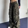 RogueWave Military Green Jeans High Waist Vintage Straight Baggy Y2K Denim Pants Hip Hop American Fashion Wide Leg Denim Trouser