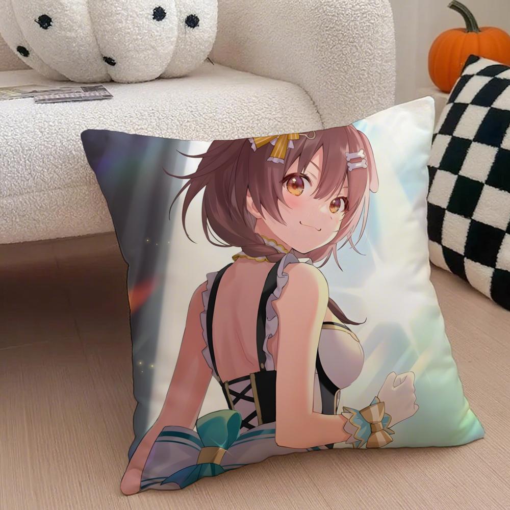 Playful Cute Japanese VTuber IINUGAMI KORONE Cushion Cover Throw Pillow Cover Hidden Button Durable Polyester Chair Cushion