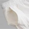 Cotton and Linen Nine Cropped Pants Beach Pants Pocket Drawstring Elastic Waist Solid Color Comfortable and Breathable  Men’s Casual Pants