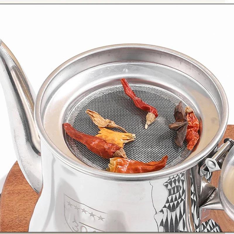 1Pc Stainless Steel Cooking Kettle Portable Pot Household Oil Pot with Filter Large Capacity Oil Storage Tank Thickened OZ Pot
