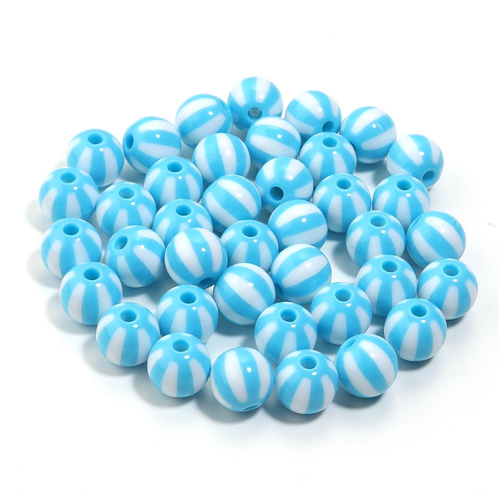10-20pcs 12 16 20mm Stripe Acrylic Beads Colorful Round Loose Spacer Beads Big Hole Beads DIY Bracelet Jewelry Making Supplies