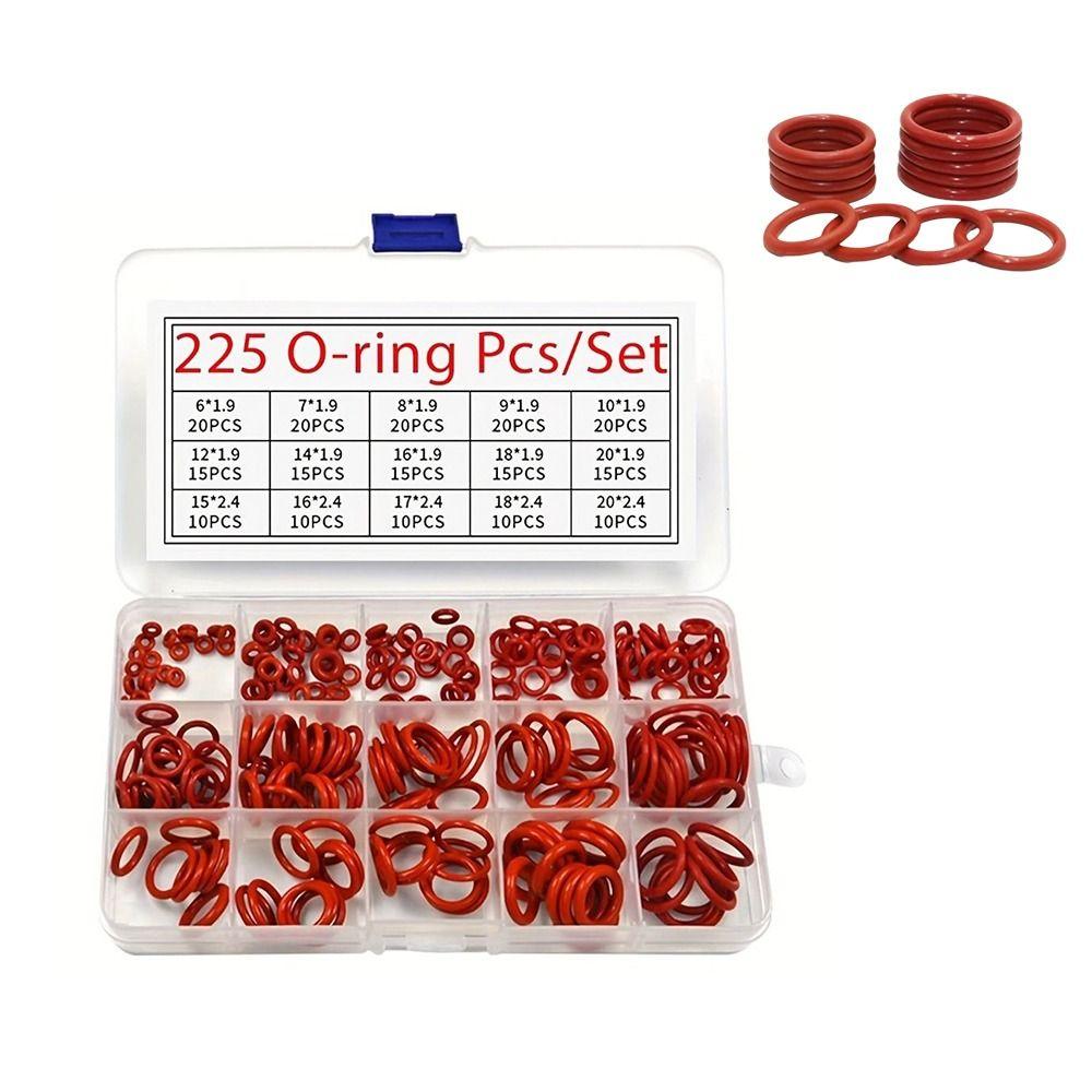 225PCS Oil-Resistant O-Ring Seal Set High-temperature Resistant O-Ring Combo Pack Automotive Repair