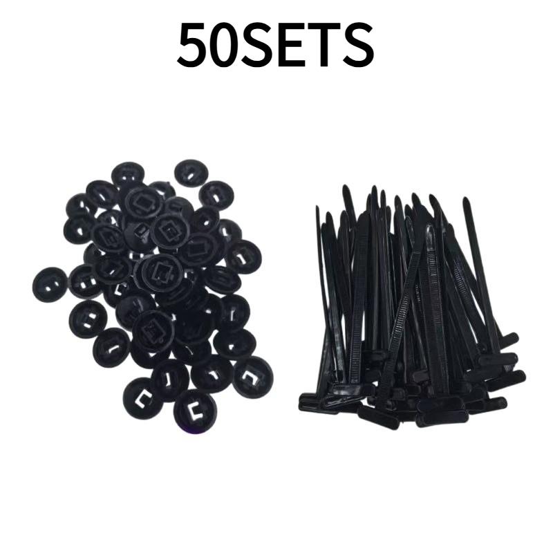50SETS cable tie buckle piercing nail fixed car baseplate fender trunk cover fixed clip