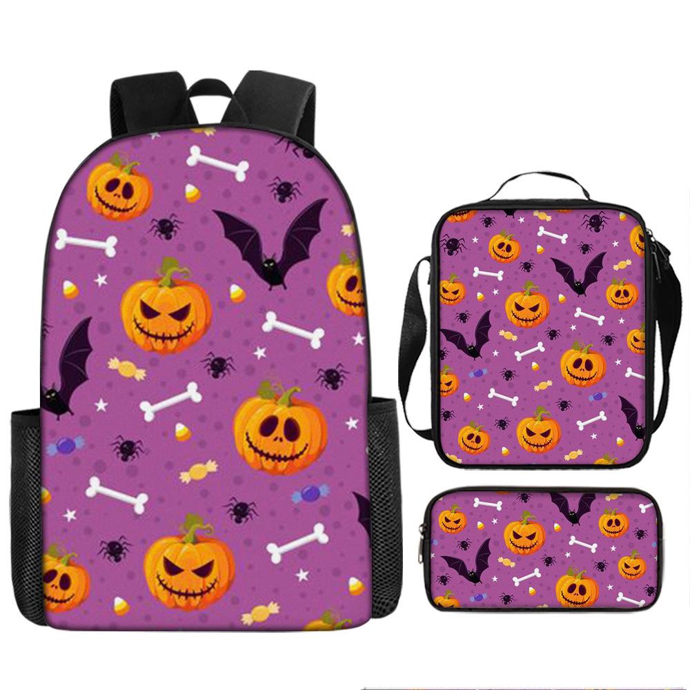 School Bag New Christmas Halloween Cartoon Animation Children Boys and Students Lightweight Burden Reduction Large Capacity Backpack
