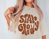 Stay Groovy Tee, Retro Style T-Shirt, Hippie, Seventies Tee Vintage Inspired Cotton T-shirt, Comfort Colors T-shirt, Oversized Tee, 70s