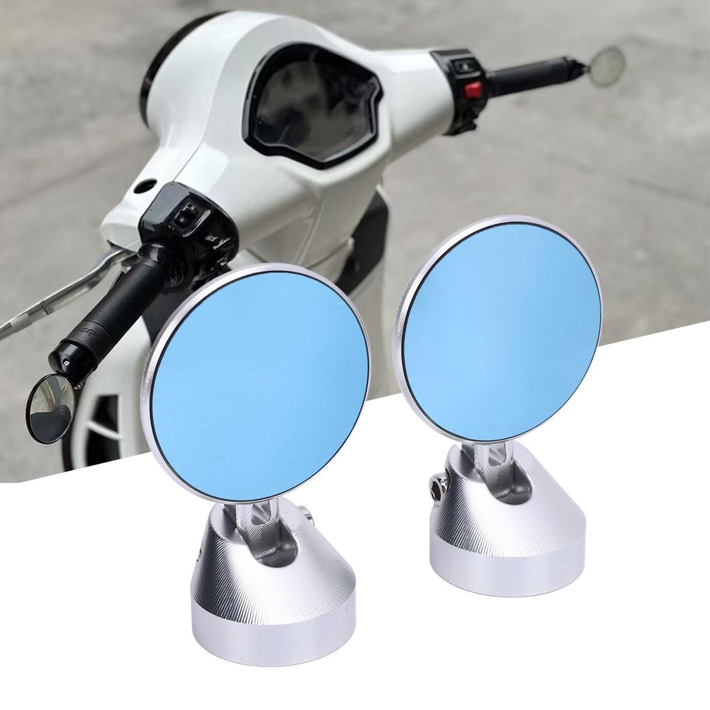2 Pcs Handlebar Rearview Side Mirror Clear Round CNC Replacement for Sprint 50 150 Prima 50 150 GTS150 250 300 2013 To 2024