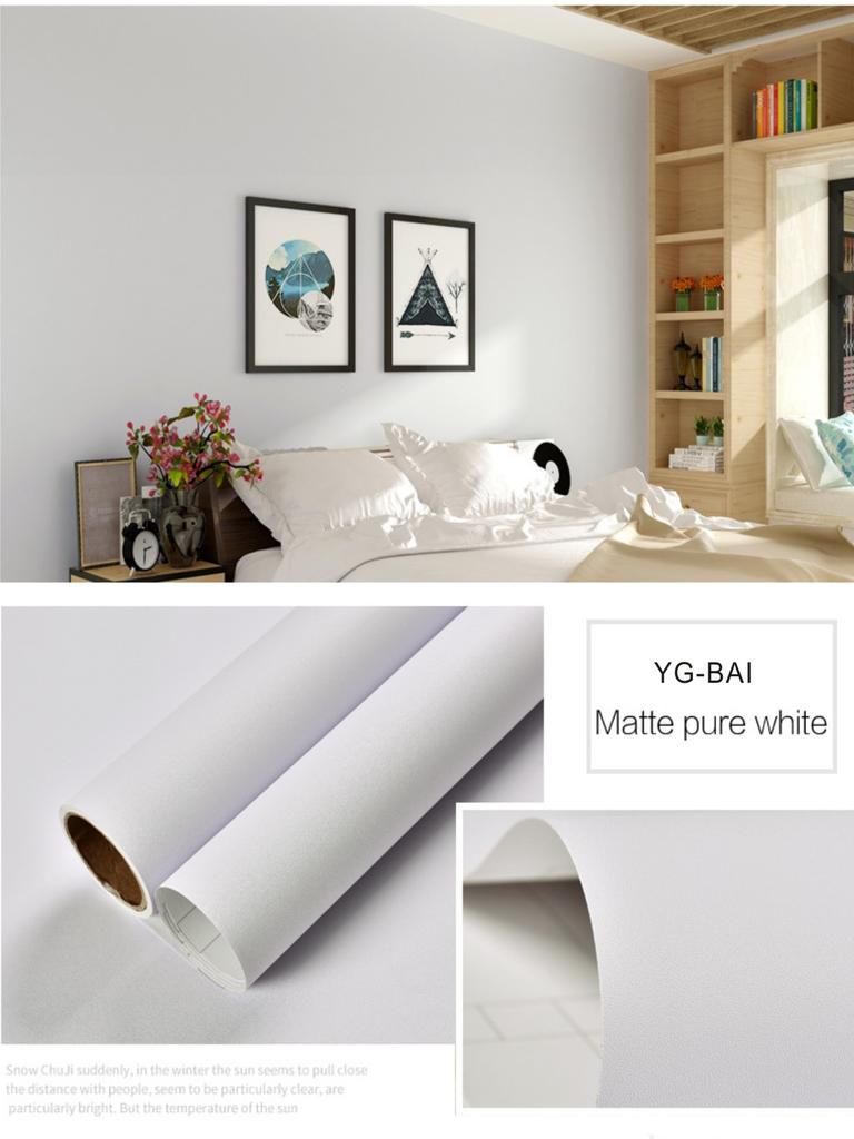 Matt Ensfarget Selvklebende Tapet for Vegger På Ruller for Stue Kjøkken Møbler Veggdekorativ Vinyl PVC Veggklistremerker