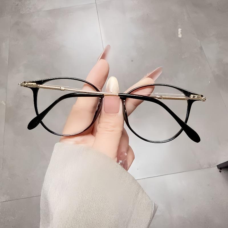 2PCS Literary Classic Fashion Women's Solid Color Decorative Glasses Trendy Accessories Essential Items for Dressing Up
