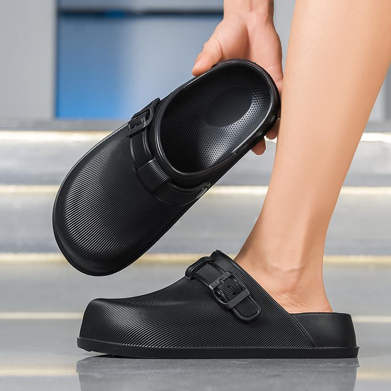 Summer Couple'S Lightweight Non Slip Slippers With Closed Toe Solid Color Sandals Fashionable And Niche Indoor Bathroom Slippers