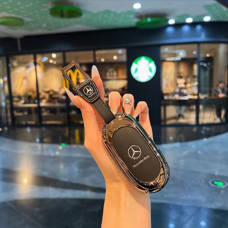 RPO5 Car Zinc Alloy Key Case Bag Metal Key Shell For Mercedes-Benz AMG C-Class S-Class GLC EQE EQS W223 X254 V297 V295 W206 S206 X206