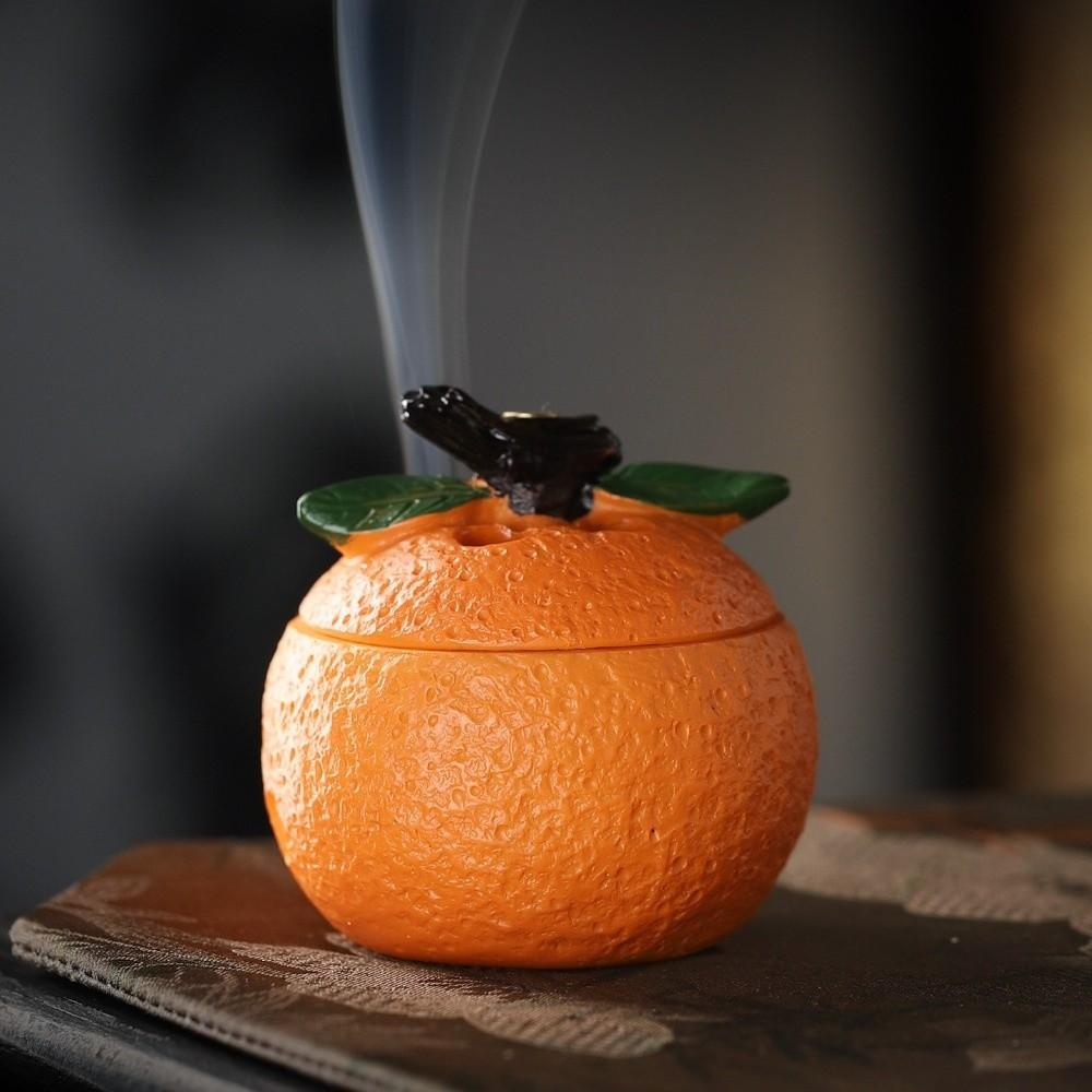 3D Orange Shape Incense Burner Creative Design Desktop Ornament New Ash Catcher Home Decor