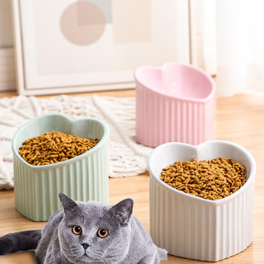 5.5 Inch Raised Cat Ceramic Bowl Anti Vomiting Stress Free Microwave Dishwasher Safe Elevated Cat Food Dish
