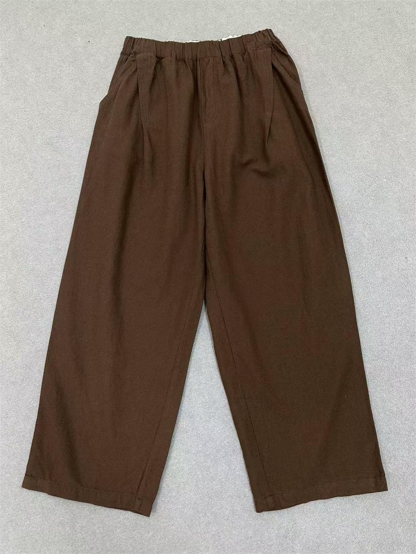 

Johnature Простые свободные японские шаровары женские брюки с эластичной талией повседневные брюки весна-лето для женщин One Size кофейный