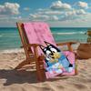 Ultra-Soft Beach Towel with Bluey Theme,Ideal for Pool - Camping, Diving - Perfect Travel Essential, Vibrant Beach Towel.