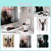 Bloody Hands Halloween Shower Curtain With Hooks For Spooky Decoration