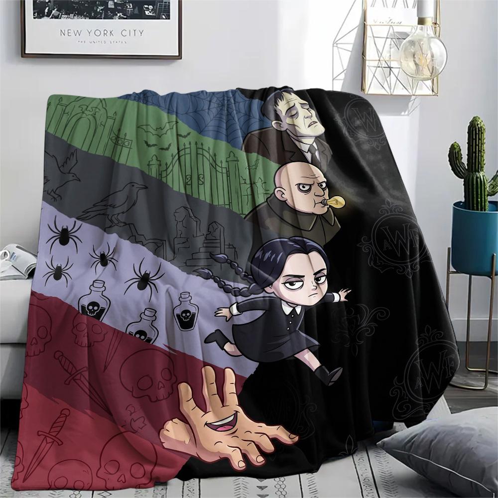 

Wednesday Addams Print Flannel Blanket, Ultra Soft High Quality All Seasons Warm Throw, Home Decor Cozy Blanket, Perfect Christmas Gift 80cm x 120cm