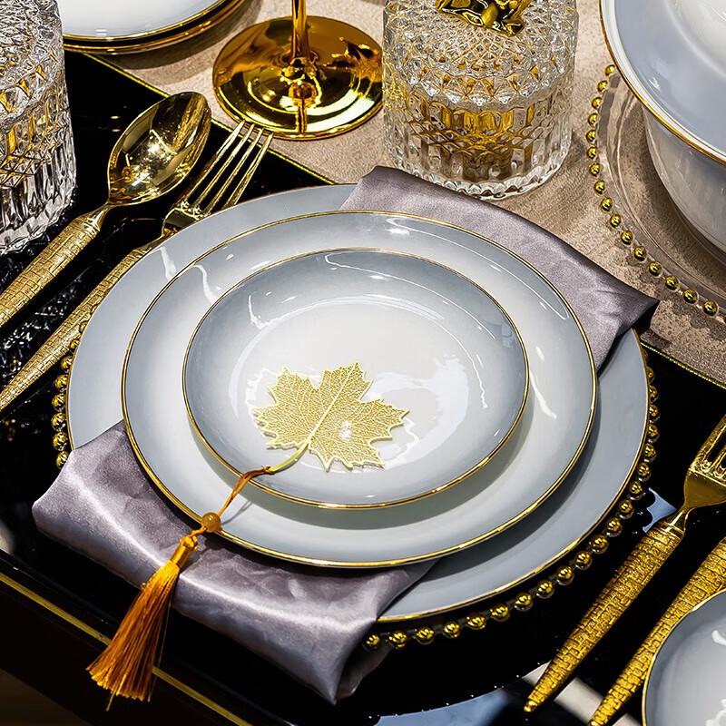 KANGMO Earl Gradient Grey 16-Piece Ceramic Dinnerware Set