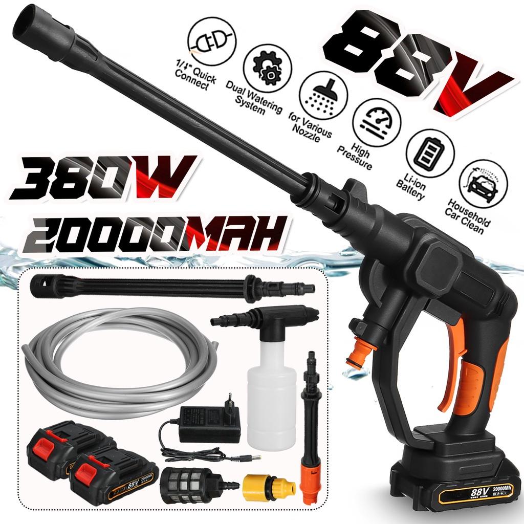 88V 50Bar Wireless Car Washer High Pressure Car Wash Water Gun Portable High Pressure Washer Foam With 20000 mAh Battery