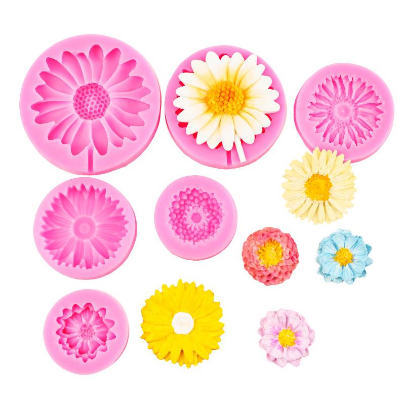 

Silicone Baking Mold Jewelry Casting DIY 3D Flower Shape Daisy Soap Making Craft Candle Mould Home Decor розовый