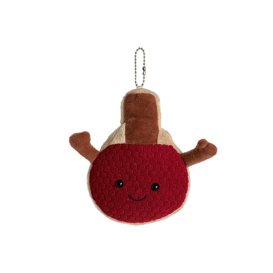 Racket Table Tennis Plush Keychain Soft Stuffed Toy With Pp Filling Cotton