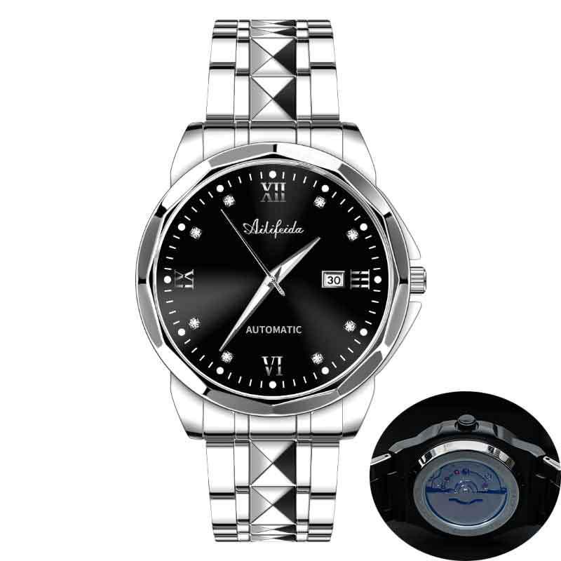 

Мужские механические кварцевые часы Avery со скелетонированной задней крышкой, светящимся дисплеем и функцией календаря.