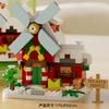 New Diy Four Seasons Windmill House Villa Christmas Street View Building Blocks Kit  Bricks Model  Toy Children