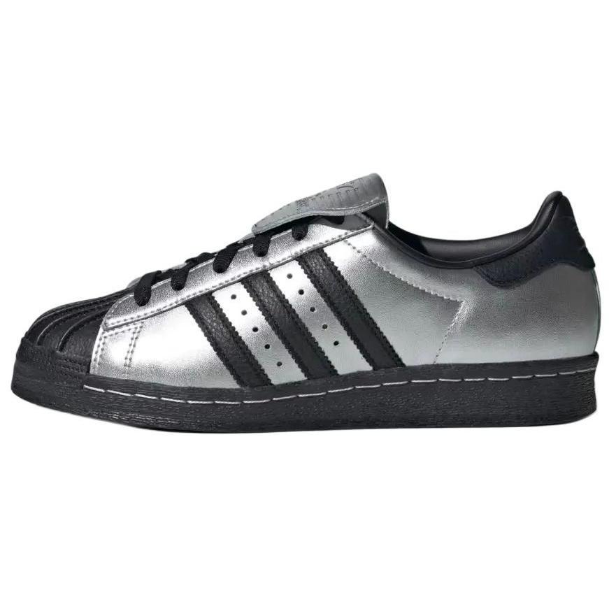 Adidas Originals Superstar Metallic Silver Core Black Comfortable Versatile Liquid Silver Thin Sole Durable Low Top Sneakers Unisex Sneakers JH5669