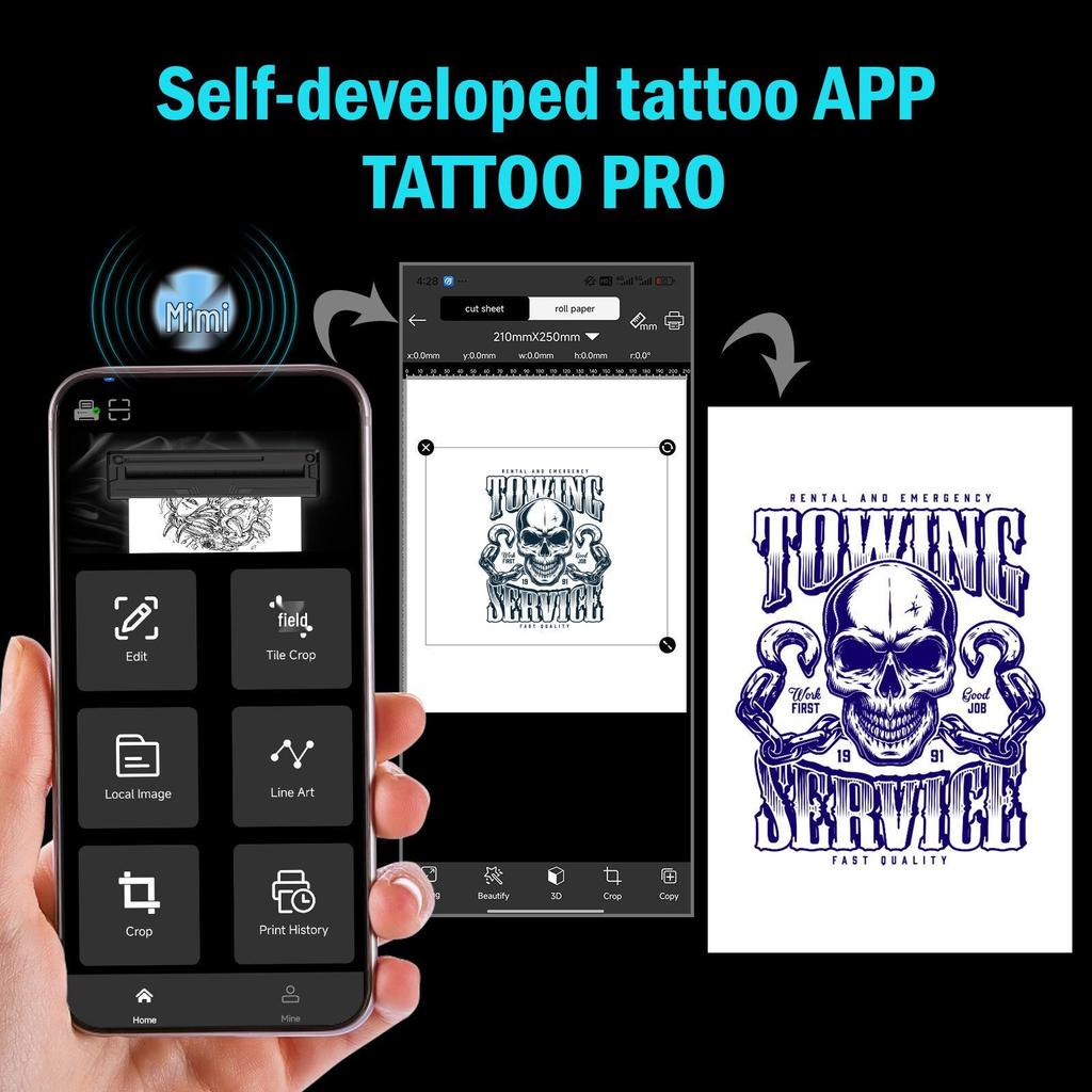 Cost-Effective Portable Ultra HD Tattoo Thermal Printer for Matte A4 Transfers