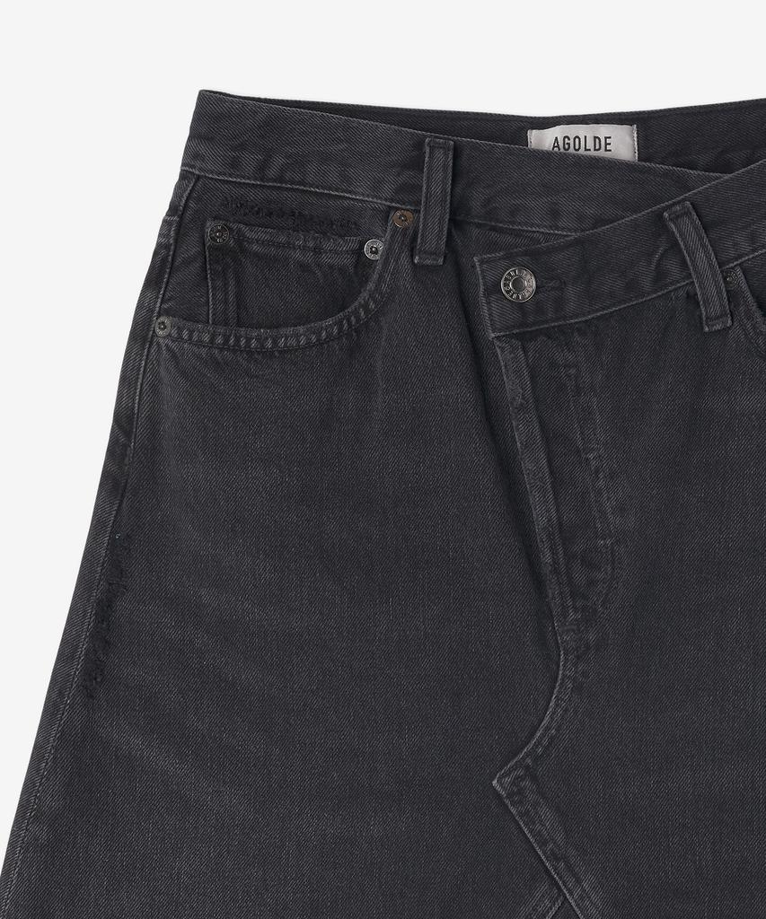 A Goldy Criss Cross Denim Skirt - Washed Black / A30411157Htchk