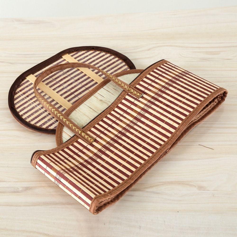 Pastoral Style Bamboo Braided Basket Handheld Sundries Snacks Basket for Home