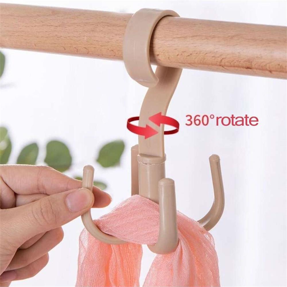Große Kreative Multifunktionale Drehbaren Vier-Klauen-Haken Mantel Aufhängen Taschen Schal Kleiderschrank Aufbewahrung Kleiderbügel Türhänger Taschen