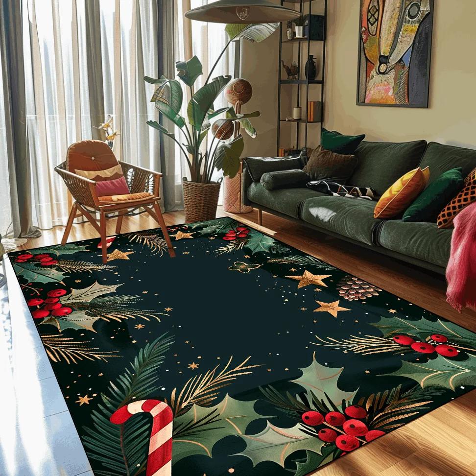 Frohe Weihnachten Willkommen Fußmatten Weihnachten Innen Heimdeko Großer Teppich Küchenmatte Kundenspezifische Teppiche für Wohnzimmer Schlafzimmer Bodenteppiche