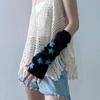 Y2k Star Knitted Gloves Gothic Wool Sleeve Cuff Punk Fingerless Gloves  Girls