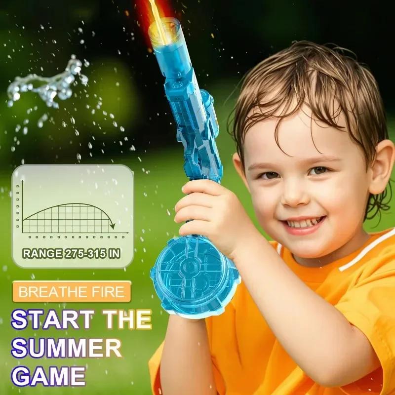Non-Toxic Simulated Firing And Recoil Electric Water Gun Toys Children Automatic Sensor Lights Water Pistol Summer Outdoor Beach Kids Toy